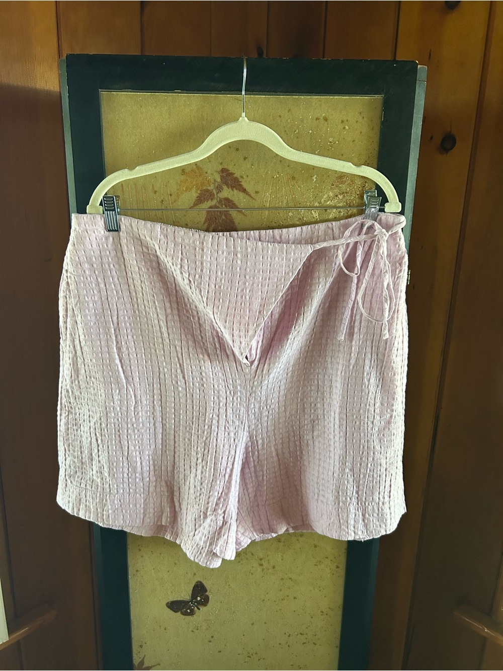Free People Light Blush Pink High-Waist Tie Shorts